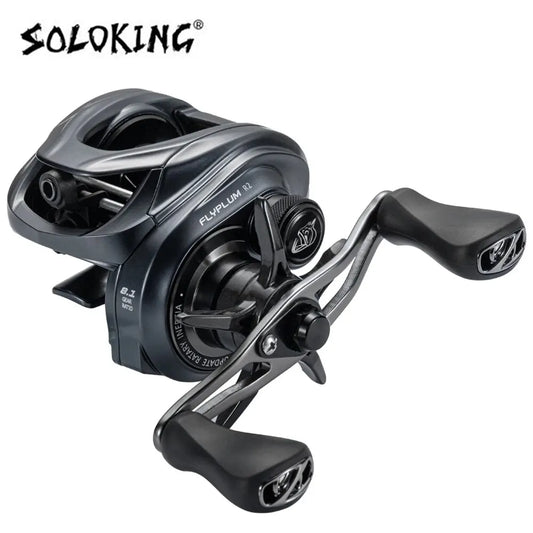 SOLOKING FLYPLUM R2 Baitcaster Reel 8.1 Gear Ratio 6+1BB 159gram/5.6oz 5KG Power Drag Clicker Baitcasting Fishing Reel