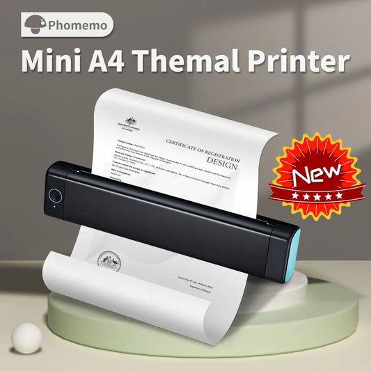 Phomemo M08F A4 Portable Thermal Printer,Supports 8.26"x11.69" A4 Thermal Paper,Wireless Mobile Travel Printers for Car & Office