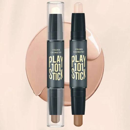 Double-head High-light Contour Stick Dual-use Nose Shadow Repair Highlighter Powder Concealer Shadow Long Lasting Makeup Tools