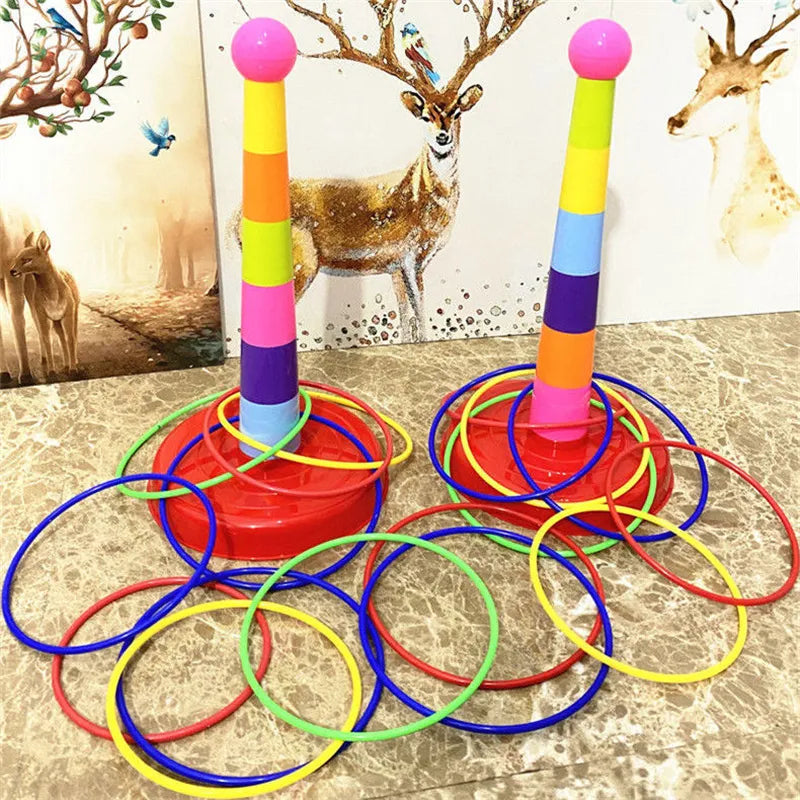 Children Throw Circle Game Ferrule Stacked Toys Fun Indoor Outdoor Parent-Child Interactive Circle Layers Early Education Gift