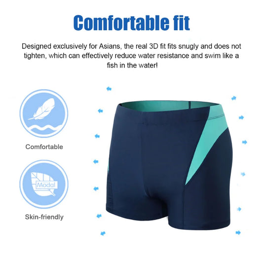 Men Swimming Shorts Waterproof Square Leg Swimming Pants Quick Drying Breathable Portable Lightweight Elastic for Water Sports