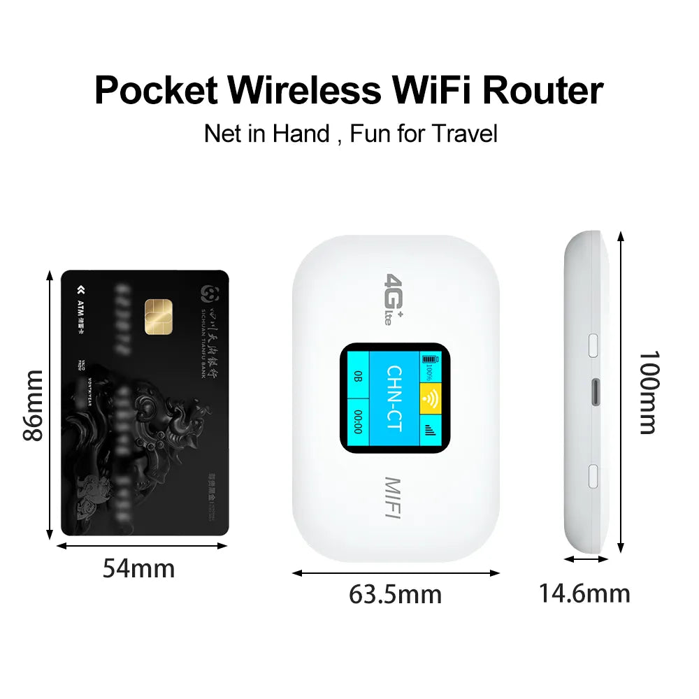 Benton 4G Lte Portable Router Wifi Wireless 150mbps Unlock Outdoor Hotspot Pocket Mifi  Wi-Fi Modem Sim Card Slot 3000mah