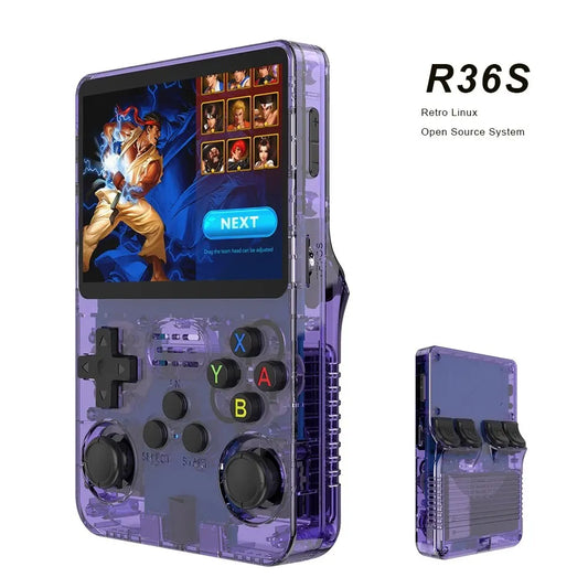 Open Source R36S Retro Handheld Video Game Console Linux System 3.5 Inch IPS Screen Portable Pocket Video Player R35S 64GB Games