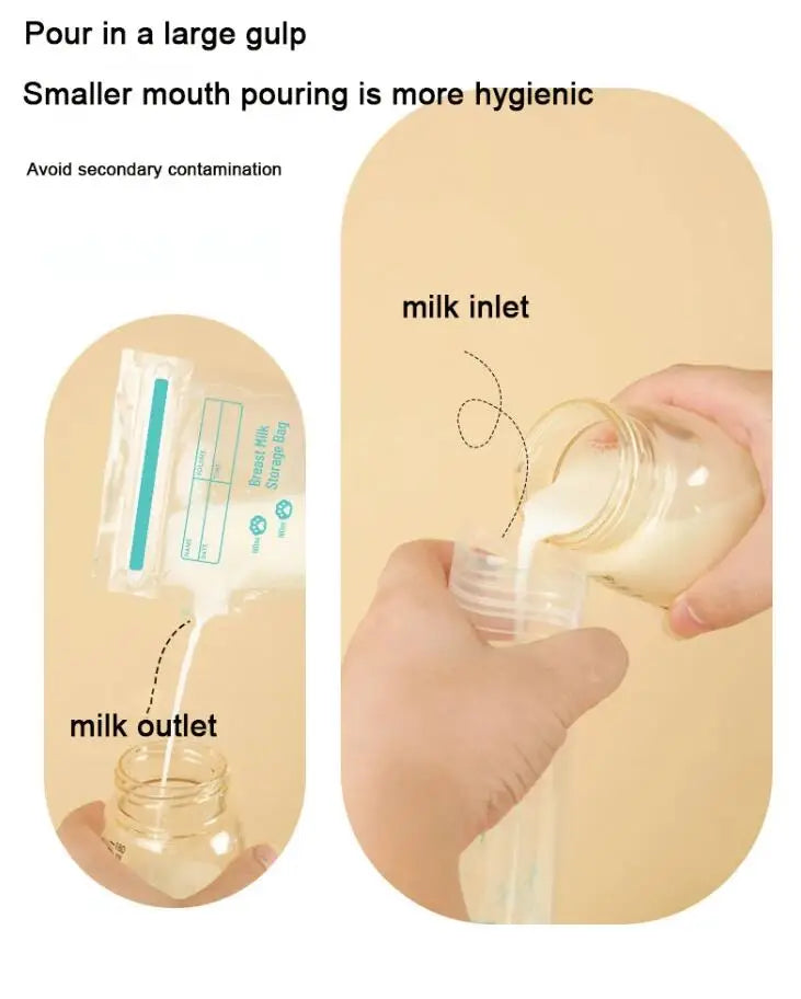 30pcs 250ml Milk Freezer Bags Mother Milk Baby Food Storage Breast Milk Storage Bag BPA Free Baby Safe Feeding Bags