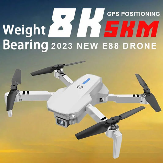 PZBK New E88 Pro Drone 4K Profesional HD RC 5G Aircraft Dual-Camera Wide-Angle FPV WIFI Helicopter Quadcopter Airplane Dron Toy