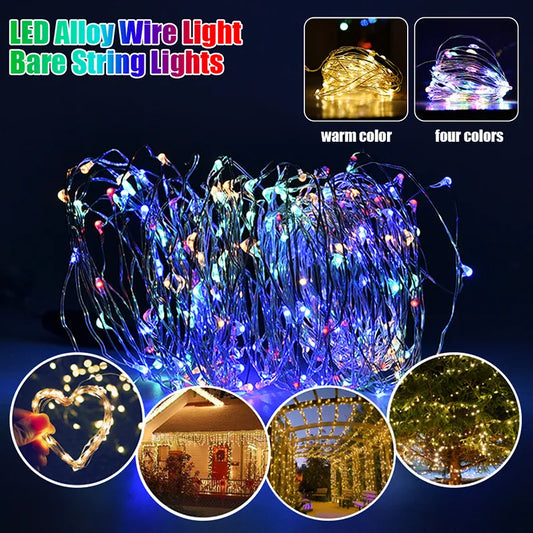 0.5-5m Christmas LED String Light Copper Wire Waterproof DIY Fairy Lights for Garland Christmas Wreath Party Wedding Decor