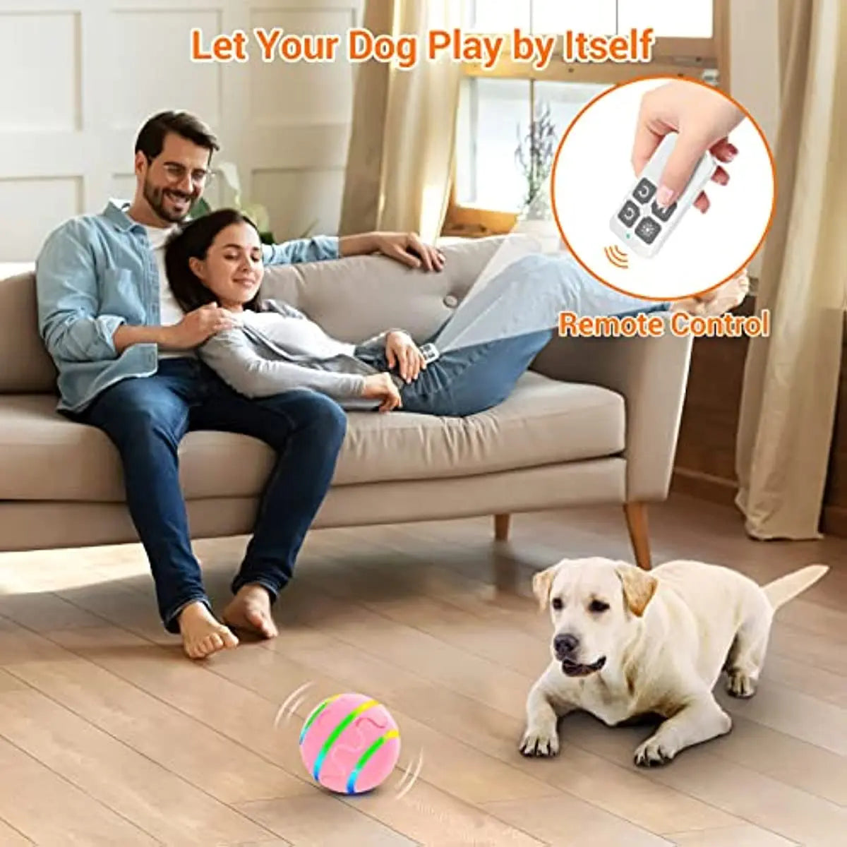 Smart Interactive Dog Balls, Remote Control Dog Chew Toy Ball for Aggressive Chewers, 4 Hours Running Time Rolling Balls for Dog