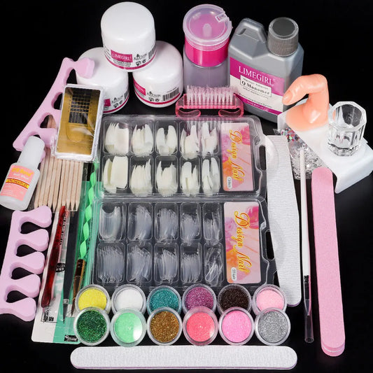 Acrylic Nail Set Professional Nail Set Novice Special Nail Set Powder Sparkling Powder Nail Extension Liquid Nail Decoration Too