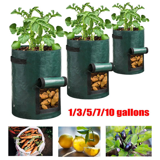 Grow Bag Potato PE Vegetable Planter Growing Bags Onion Biodegradable DIY Fabric Grow Pot Plant Bag Outdoor Garden Pots