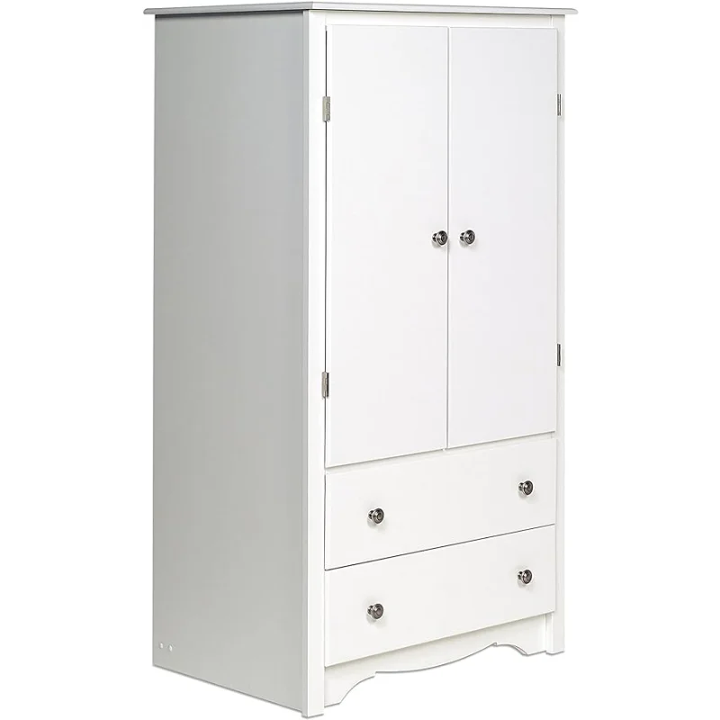 Prepac Sonoma Traditional 2-Door Armoire Closet with 2 Bottom Drawers, Functional Wardrobe Closet for Bedroom 22" D x 31.5