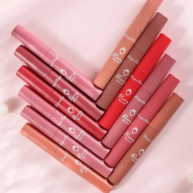 Waterproof Velvet Matte Nude Lip Gloss Sexy Long Lasting Non-stick Cup Nude Red Liquid Lipstick Make-up for Women Korea Cosmetic