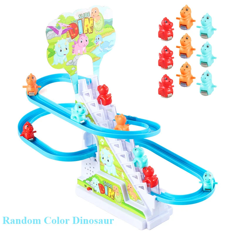 Funny Baby Toys Electric Duck Track Slide Toys Boys Ducks Climb Stairs Toy Baby LED Lights Music Roller Coaster for Kids