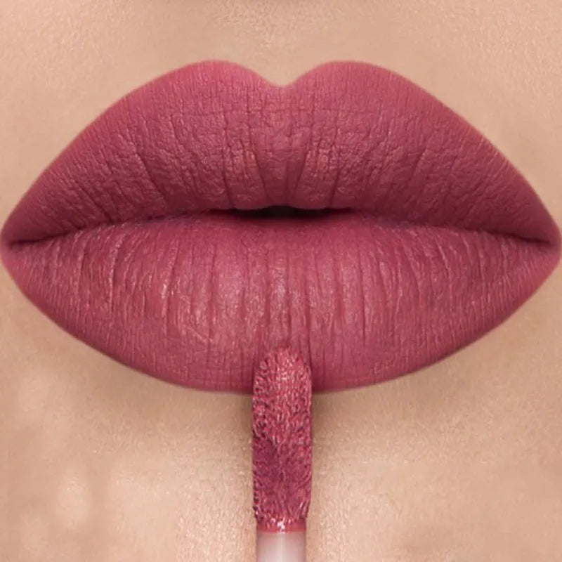 Waterproof Velvet Matte Nude Lip Gloss Sexy Long Lasting Non-stick Cup Nude Red Liquid Lipstick Make-up for Women Korea Cosmetic