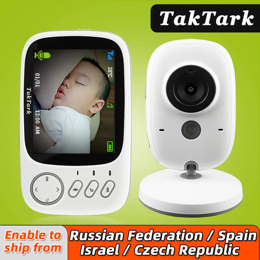 3.2 inch Wireless Video Color Baby Monitor High Resolution Baby Nanny Security Camera  Night Vision Temperature Monitoring