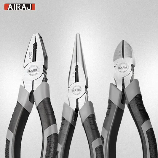 AIRAJ 6/8inchMultifunctional Diagonal Pliers Needle Nose Pliers Hardware Tools Universal Wire Cutters Electrician