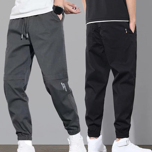 New Men Cargo Pants Waist Elastic Outdoor Sports Trousers Slim Fit Casual Solid Color Jogging Sweatpants Men's Clothing 5Xl