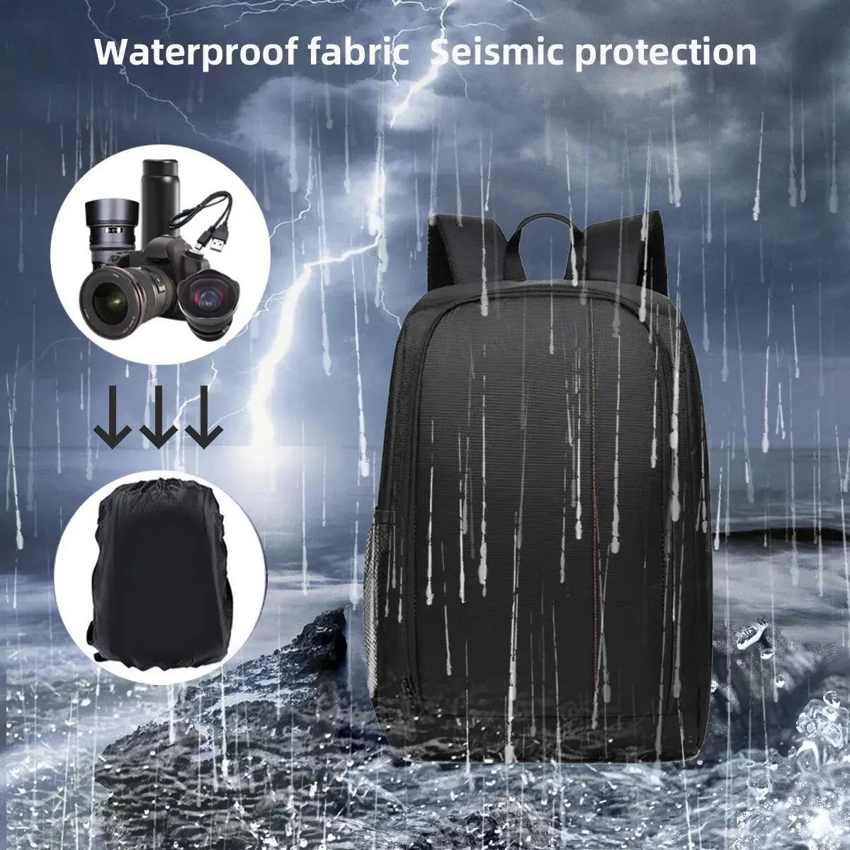 Multi-functional Outdoor Camera Backpack Video Digital Shoulder Camera Bag Waterproof Camera Photo Bag Case for DSLR