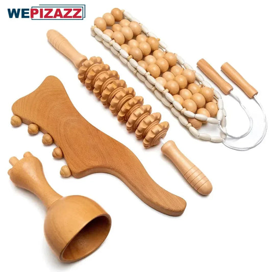 Professional Wood Therapy Massage Tools, Lymphatic Drainage Massager Tools for Body Shaping, Muscle Pain Relief, Body Contouring