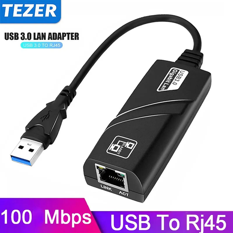 Wired USB 3.0 To Rj45 Lan Ethernet Adapter 10/100Mbps Network Cable for Xiaomi Mi Box PC Windows 10 USB 3.0 Network Card