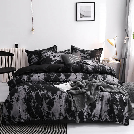 3pcs Couple Duvet Cover with Pillow Case Nordic Comforter Bedding Set Modern Style Quilt Cover Queen/King Double or Single Bed