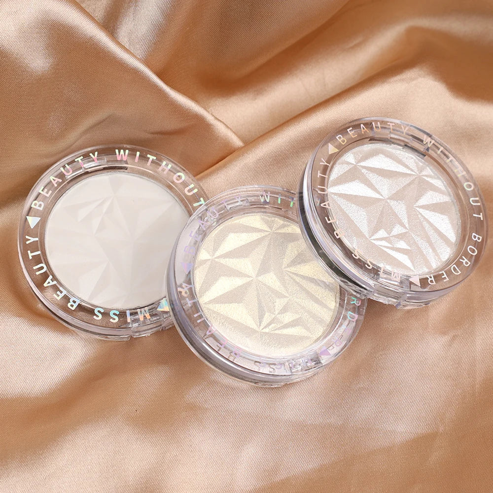 3 Colors Diamond Highlighter Powder Palette Glitter Face Contour Brighten Makeup Shimmer Ultra-concentrated Illuminate Cosmetic