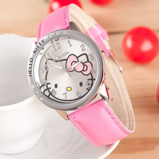 Casual Cartoon Watches for Children Simple Metal Dial Quartz Wristwatch Leather Watchband Fashion Kids Watch Boys Girls Clock