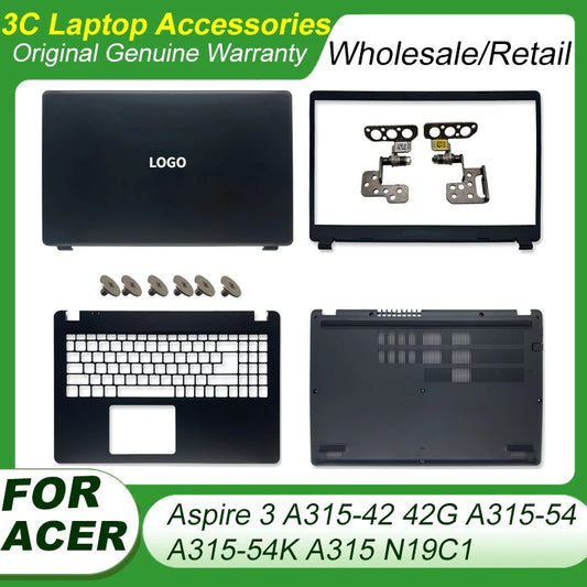 NEW Cover For Acer Aspire 3 A315-42 42G A315-54 A315-54K A315 N19C1 LAPTOP LCD Back Cover Front Bezel Top Case Screen Hinges