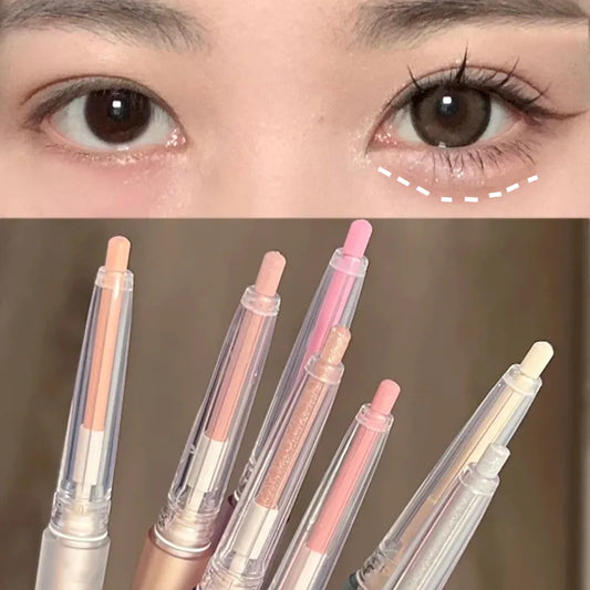 Pearlescent Matte Eyeshadow Pen Diamond Lasting Glitter White Pink Gold Brighten Lying Silkworm Highlighter Stick Eyes Makeup