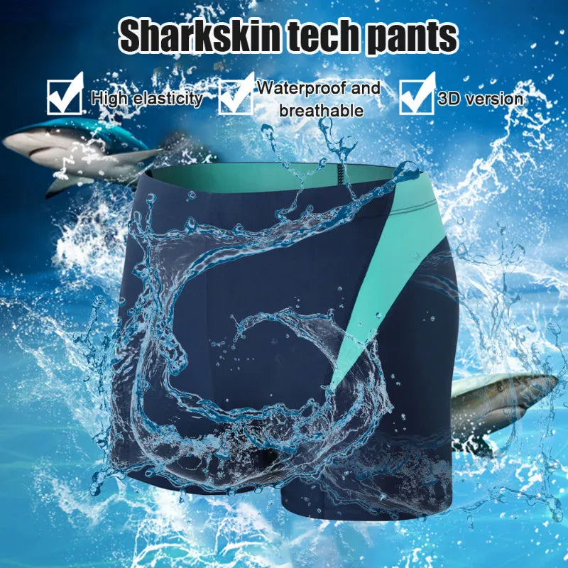 Men Swimming Shorts Waterproof Square Leg Swimming Pants Quick Drying Breathable Portable Lightweight Elastic for Water Sports