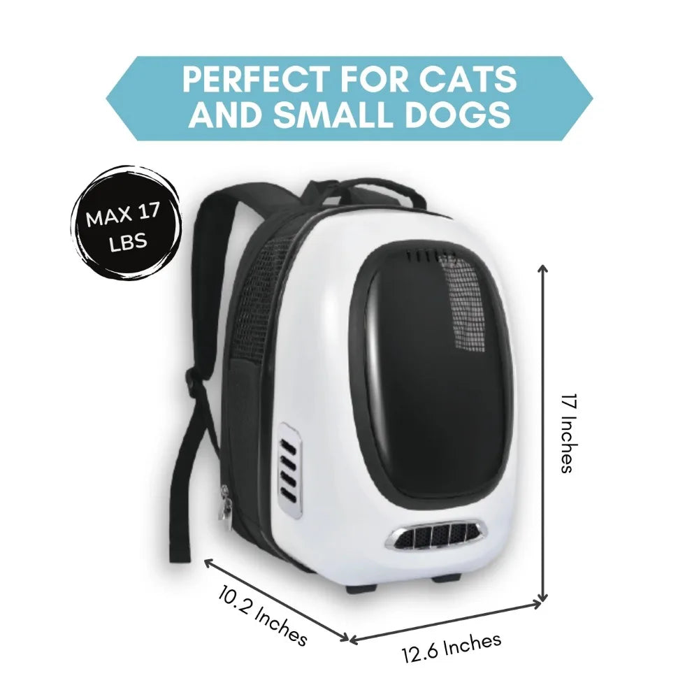 Trekpod Smart Pet Carrier Backpack for Cats, Small Dogs and Puppies upto17 lbs, , App- Enabled with 5V USB Portable Outlet